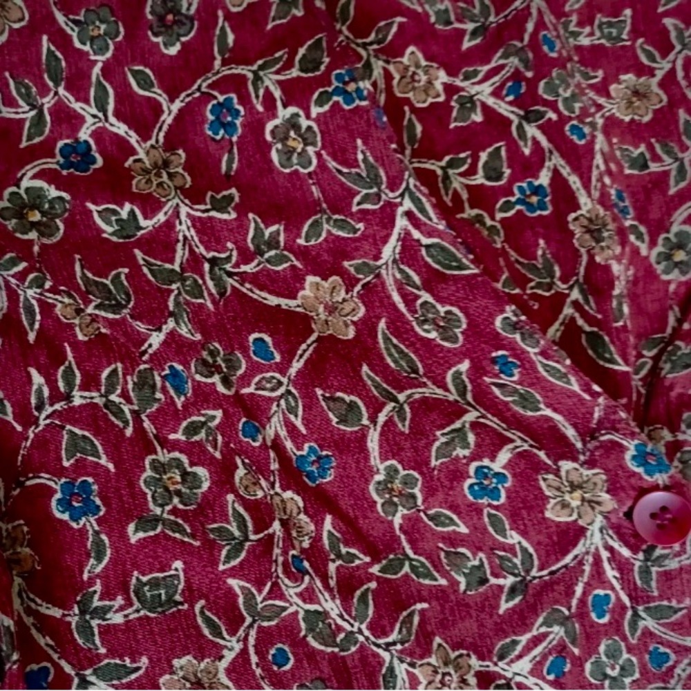 Vintage 70s Liz Claiborne Short Sleeved Long Floral Dress Size 8 (runs small) - Picture 5 of 6